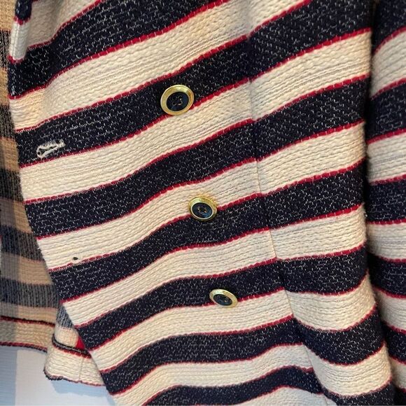 Cabi Cruise Jacket Red Navy Blue Cream Striped Blazer Nautical Size 6 - Picture 3 of 7
